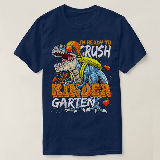 Ich bin bereit, den Kindergarten Dinosaurier zurüc T-Shirt (Design vorne)