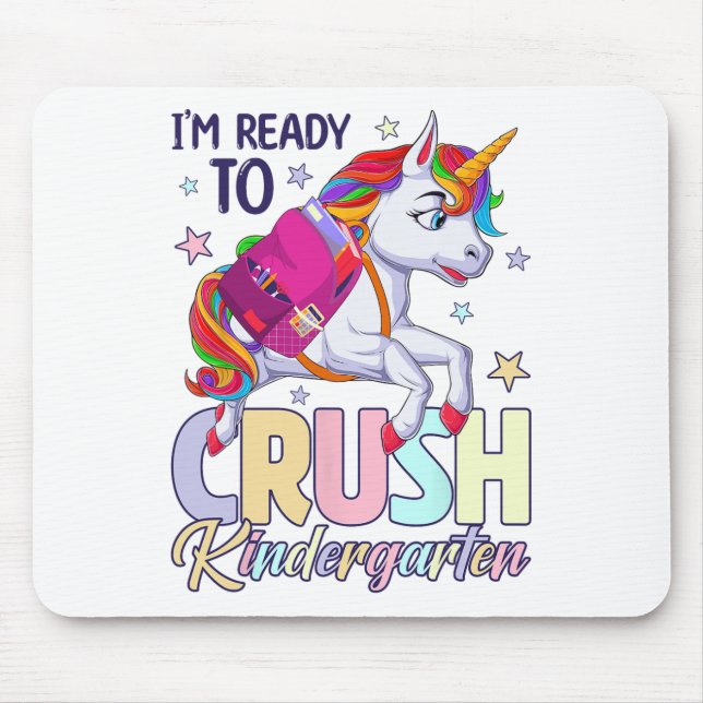 Ich bin bereit, den Kindergarten-Einhorn zurück zu Mousepad (Vorne)