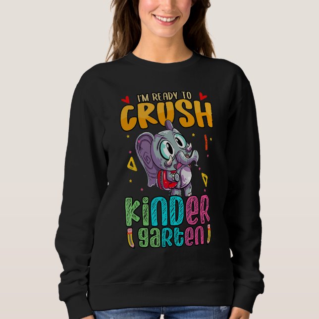 Ich bin bereit, den Kindergarten mit Elefantenschn Sweatshirt (Vorderseite)