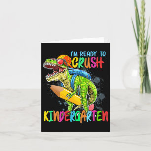 Ich bin bereit, den Kindergarten T Rex Dino Holdin Karte