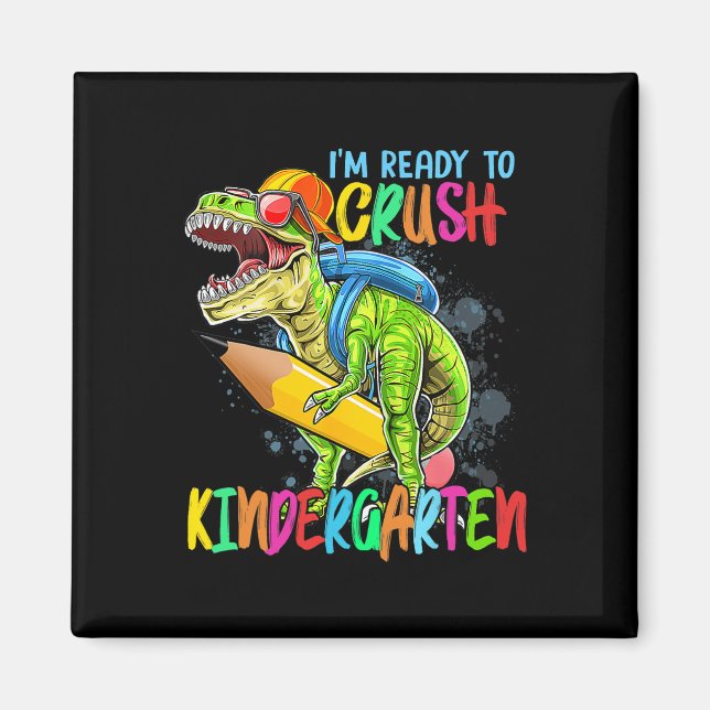 Ich bin bereit, den Kindergarten T-Rex-Dino zu zer Magnet (Vorne)