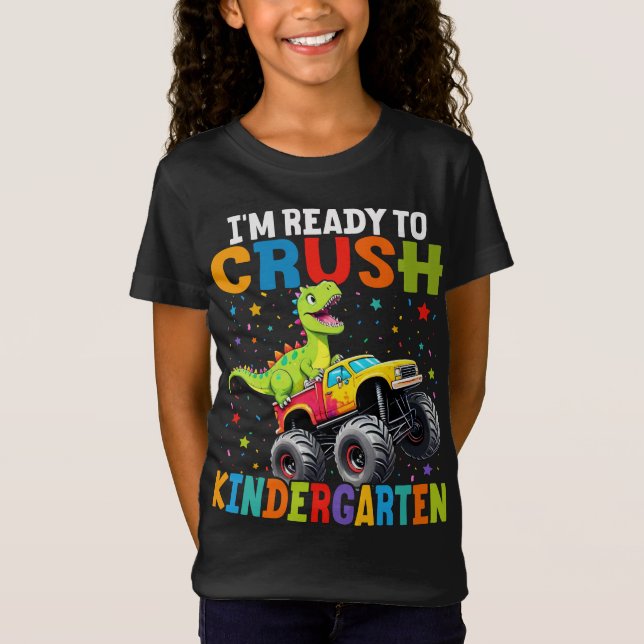 Ich bin bereit, den Kindergarten T Rex Dinosaurier T-Shirt (Vorderseite)