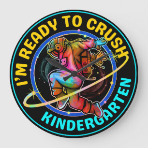 Ich bin bereit, den Kindergarten zu rocken Große Wanduhr