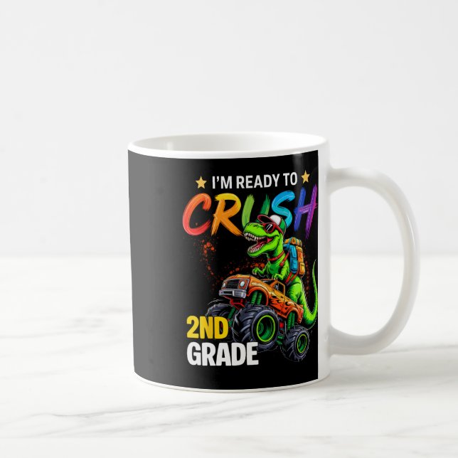 Ich bin bereit, den Monstertruck-Dinosaurier der 2 Kaffeetasse (Rechts)