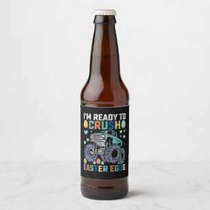 Ich bin bereit, den Ostereier-Monsterlkw zu zerque Bierflaschenetikett