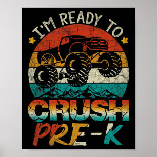 Ich bin bereit, den Pre-K-Monstertruck-Vintage-Jun Poster