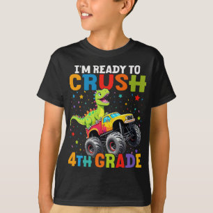 Ich bin bereit, den vierten Klasse-T-Rex-Monster-L T-Shirt