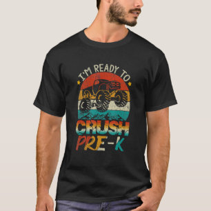 Ich bin bereit, den Vintagen Jungen des Pre-K Mons T-Shirt