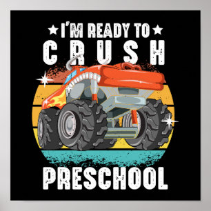 Ich bin bereit, den Vorschul-Back-to-School-Crash Poster