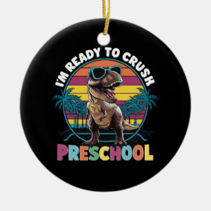 Ich bin bereit, den Vorschul-Dinosaurier T-Rex zu Keramik Ornament