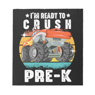 Ich bin bereit, den Vorschul-Monstertruck zurück z Notizblock