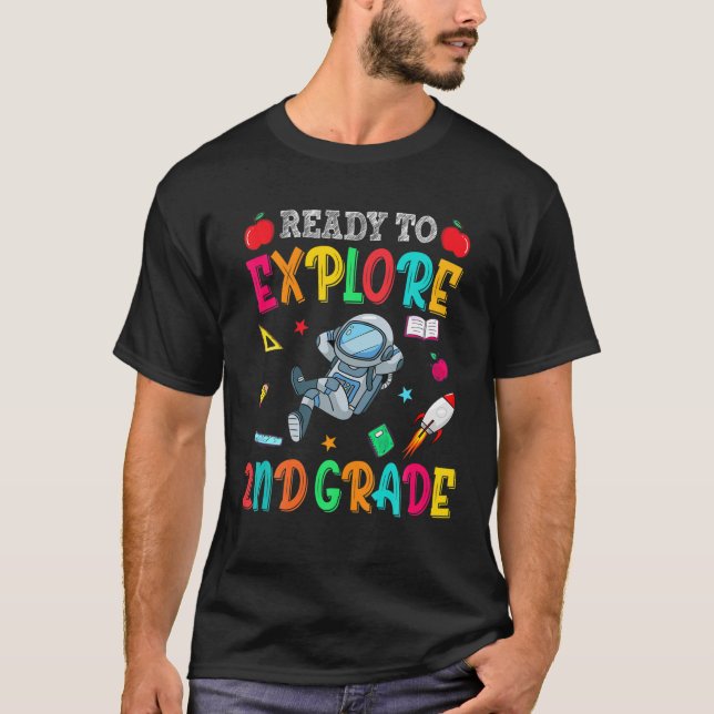 Ich bin bereit, den zweitklassigen Funny Astronaun T-Shirt (Vorderseite)