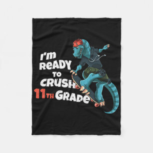 Ich bin bereit, die 11. Klasse Dinosaurier Skatebo Fleecedecke