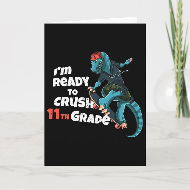 Ich bin bereit, die 11. Klasse Dinosaurier Skatebo Karte (Vorderseite)