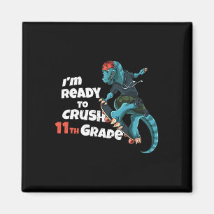 Ich bin bereit, die 11. Klasse Dinosaurier Skatebo Magnet