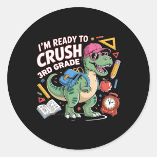 Ich bin bereit, die 3. Klasse Dinosaurier Ck zu me Runder Aufkleber