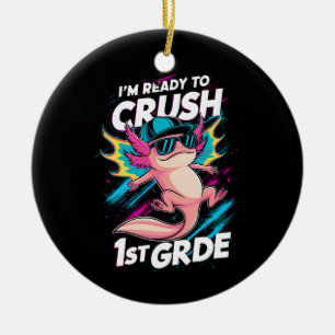 Ich bin bereit, die erste Klasse Axolotl Back Scho Keramik Ornament