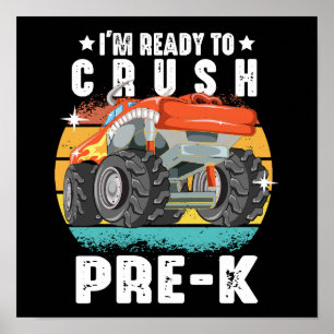 Ich bin bereit, die "Pre-k Monster Truck Back Scho Poster