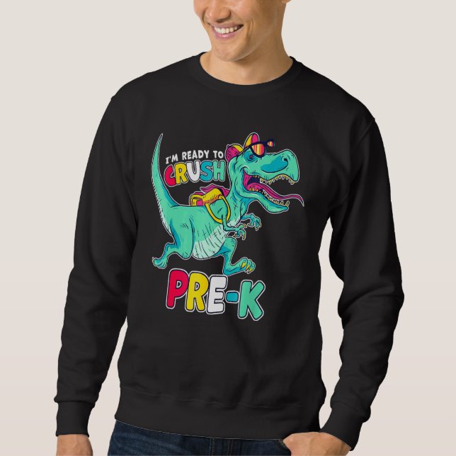 Ich bin bereit, die Vorschule Comic Style T-Rex Di Sweatshirt (Vorderseite)
