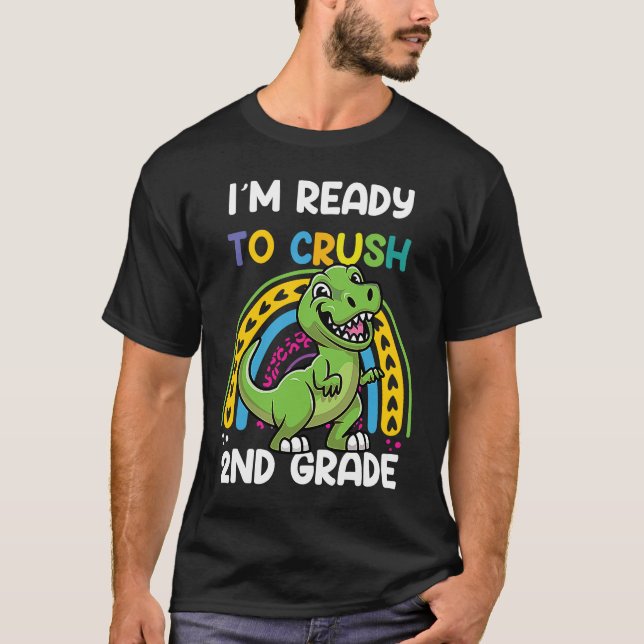 Ich bin bereit, Dinosaurier der zweiten Klasse nac T-Shirt (Vorderseite)