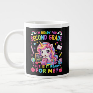 Ich bin bereit für das zweite Schuljahr Einhorn er Jumbo-Tasse
