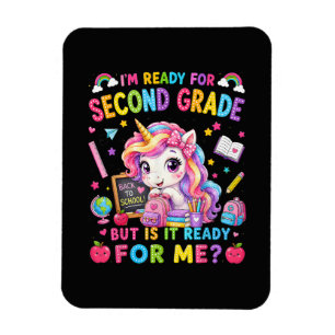 Ich bin bereit für das zweite Schuljahr Einhorn er Magnet