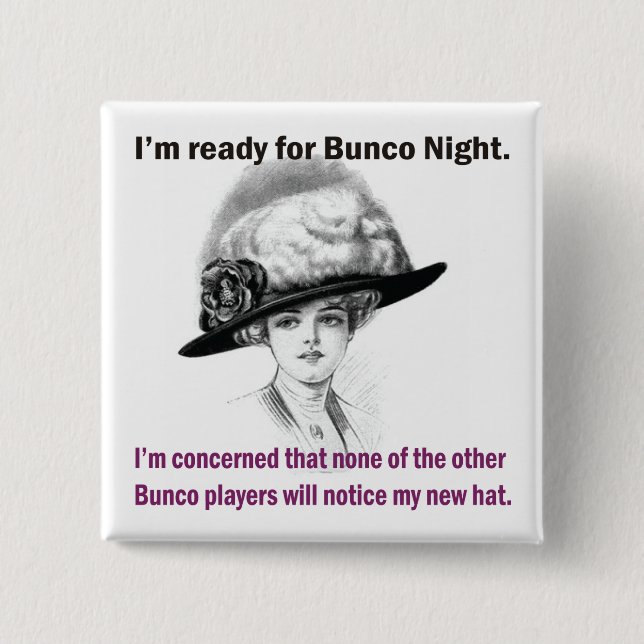 Ich bin bereit für den Bunco-Abend. Button (Vorderseite)