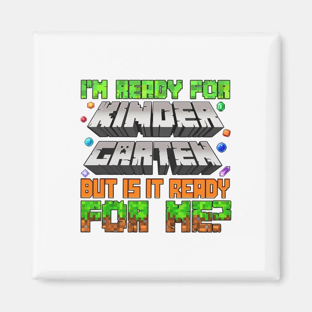 Ich bin bereit für den Kindergarten. Ist er bereit Magnet (Vorne)
