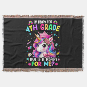 Ich bin bereit für die 4. Klasse Einhorn Erster Sc Decke