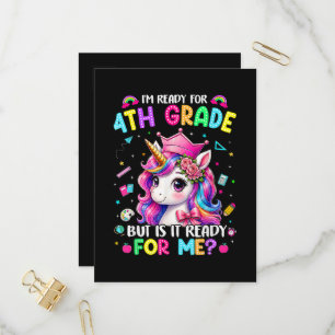 Ich bin bereit für die 4. Klasse Einhorn Erster Sc Einladungspostkarte