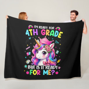 Ich bin bereit für die 4. Klasse Einhorn Erster Sc Fleecedecke