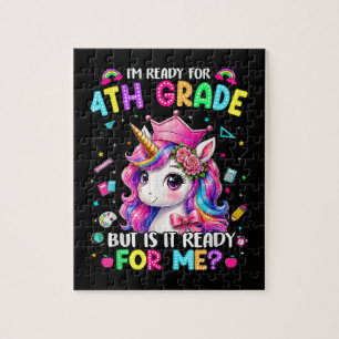 Ich bin bereit für die 4. Klasse Einhorn Erster Sc Puzzle