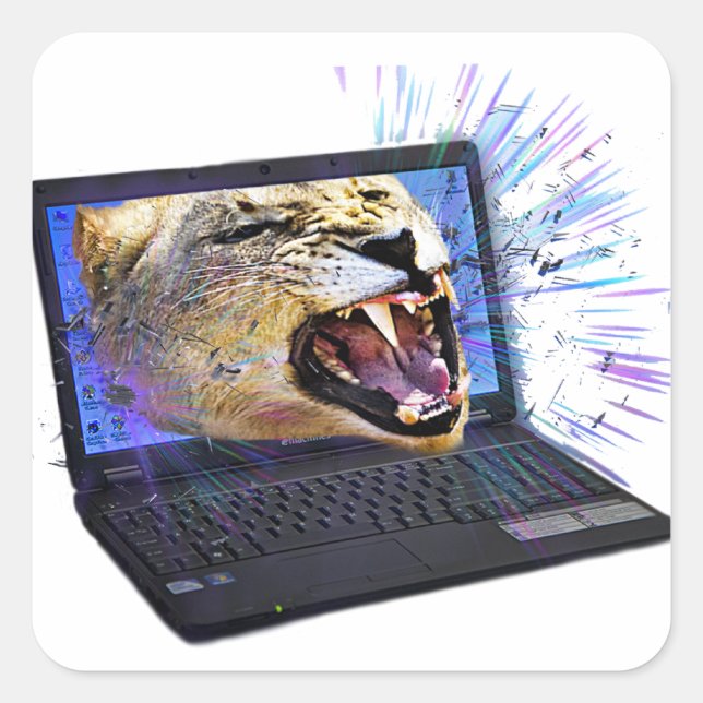 Ich bin bereit für Technologie Quadratischer Aufkleber (Vorderseite)