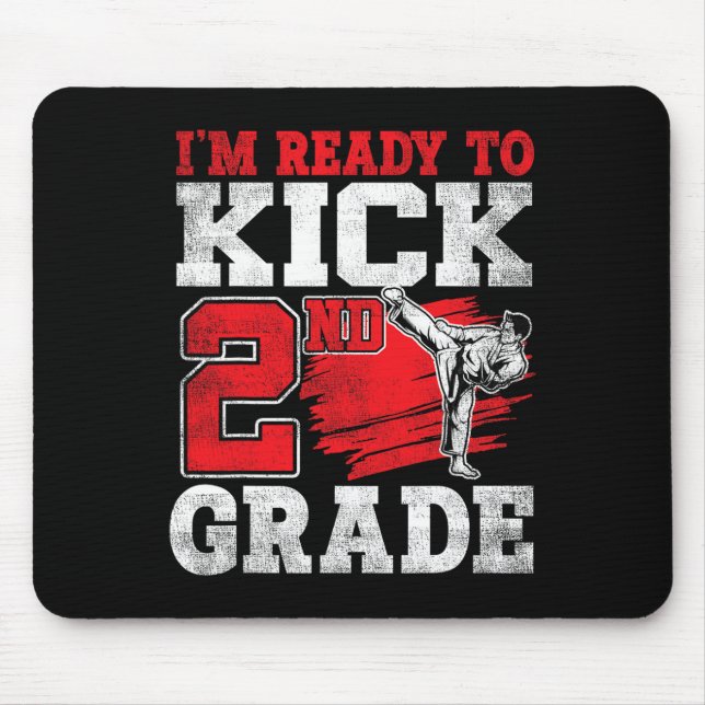 Ich bin bereit, Karate 2. Klasse in die Schule zu  Mousepad (Vorne)