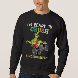 Ich bin bereit Kindergarten Monster Truck Dinos zu Sweatshirt