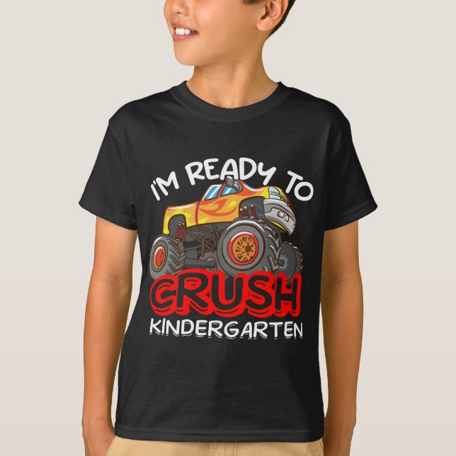Ich bin bereit, Kindergarten-Truck-Typografie zu z T-Shirt (Vorderseite)