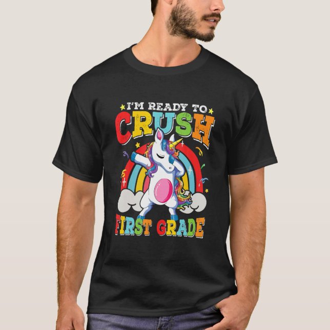 Ich bin bereit, Niedliche Einhorn-Dab-Gi der erste T-Shirt (Vorderseite)