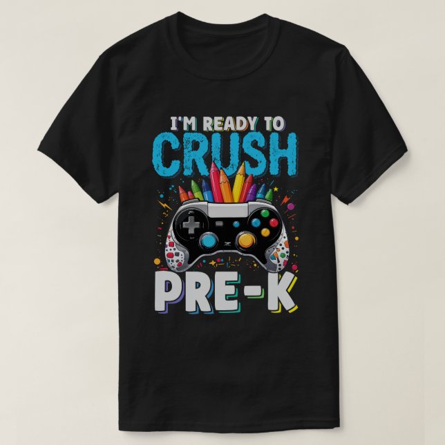 Ich bin bereit, Pre-k Gamer wieder zu Schuljungen  T-Shirt (Design vorne)
