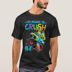Ich bin bereit, Pre-K Monster Truck Dinosaurier Bo T-Shirt