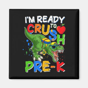 Ich bin bereit, PreK T Rex Dino Holding Bleistift  Magnet
