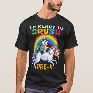 Ich bin bereit, vorab das K Husky Riding Unicorn f T-Shirt