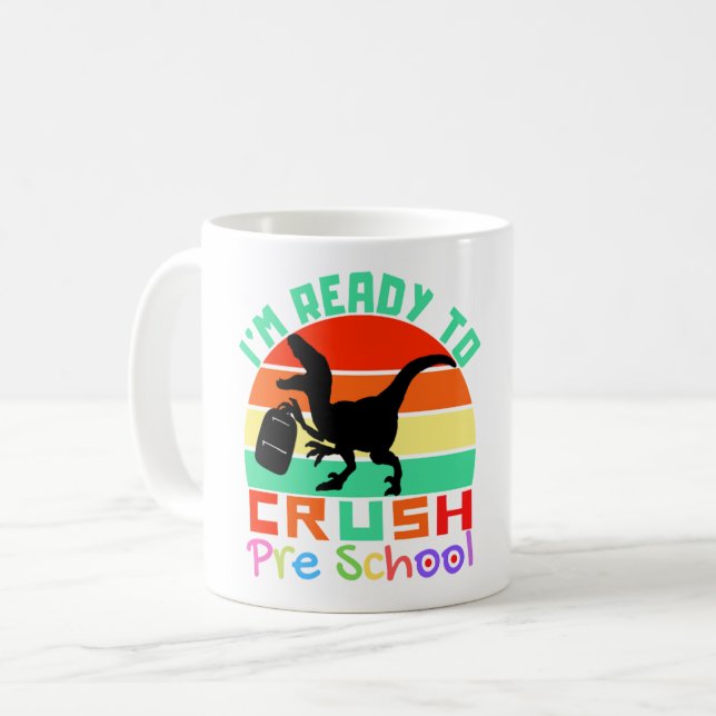 ICH BIN BEREIT ZU KRUSSCHEN PRESCHOOL - COOLES DIN KAFFEETASSE (Vorderseite Links)