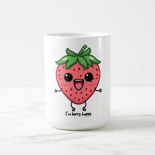 Ich bin Berry Happy niedliche Kawaii Erdbeeren Spr Kaffeetasse