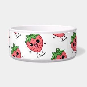 Ich bin Berry Happy niedliche Kawaii Erdbeeren Spr Napf