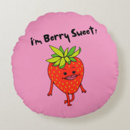 Ich bin Berry Sweet! - Funny Fruit Pun Rundes Kissen