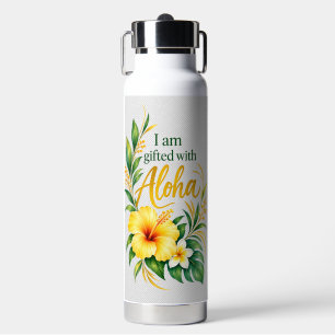 Ich bin beschenkt mit einer Aloha-Gelben Hibiskus- Trinkflasche