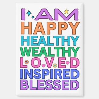 Ich bin Bestätigungsmagnet – Farbige positive Vibe Magnet