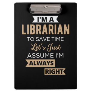 Ich bin Bibliothekarin Klemmbrett