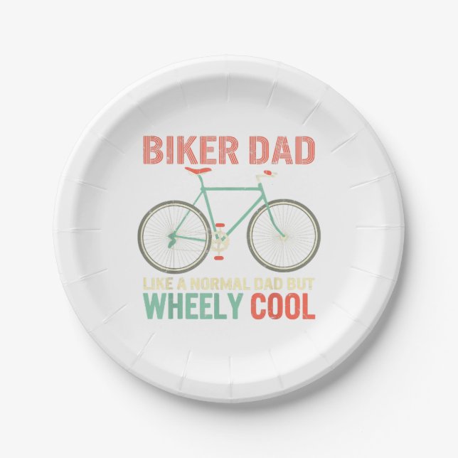 Ich bin Biker Vater Vathers Day Wo Cooler Fahrrad  Pappteller (Vorderseite)