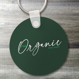 Ich bin Bio Elegantes Minimal Handgeschriebenes Schlüsselanhänger